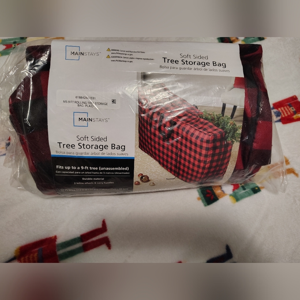 Mainstays Soft Sided Tree Storage Bag W/ Wheels(NWT)
